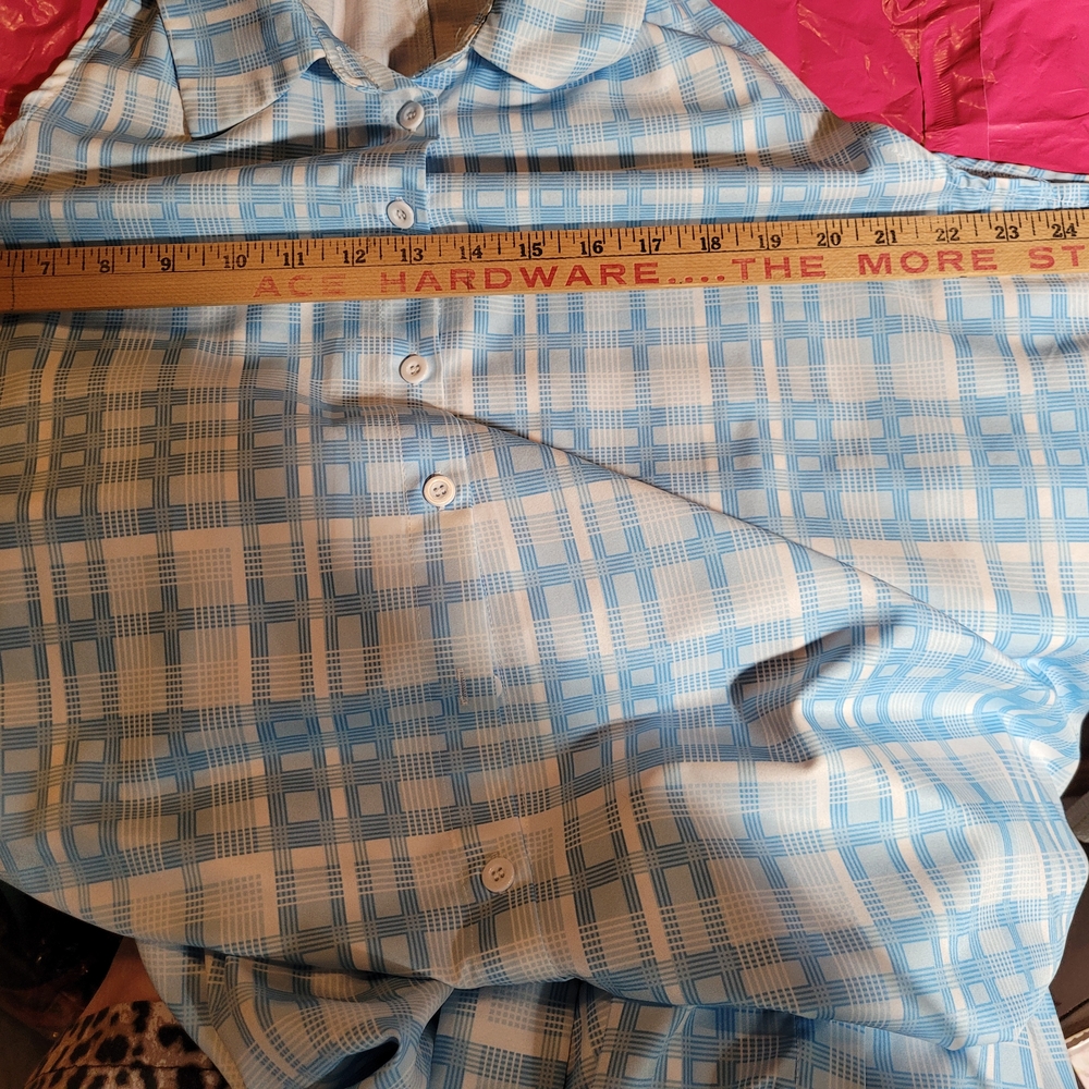 BloomChic Blue and White Plaid Midi Dress - Picture 6 of 14